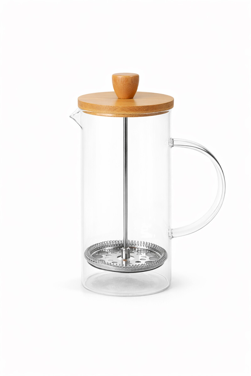 Cafetera Prensa Tapa Madera - Color Unico 