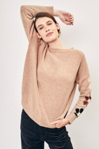 Sweater Intarsia Flores Beige Melange