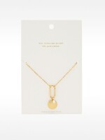 Collar De Eslabones Con Medalla Y Perla De Agua Dulce - Plata De Ley 925 dorado
