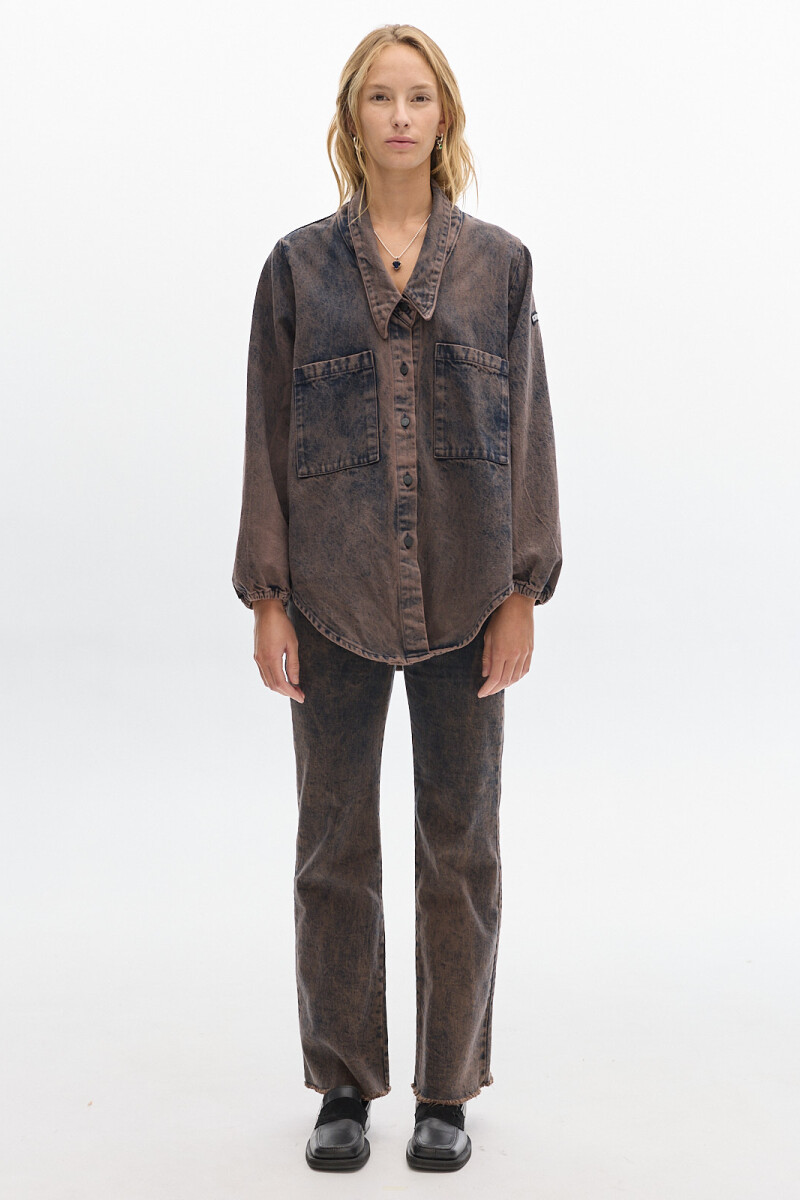 Camisa Cisne Denim Washed Brown