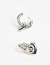 Aros Argollas Metal Argollas De Acero Corazón - Plateado