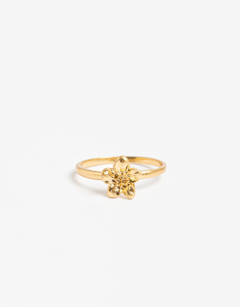 Anillos Chicos Metal Anillo Chico Flor Metal - Dorado Oro Amarillo