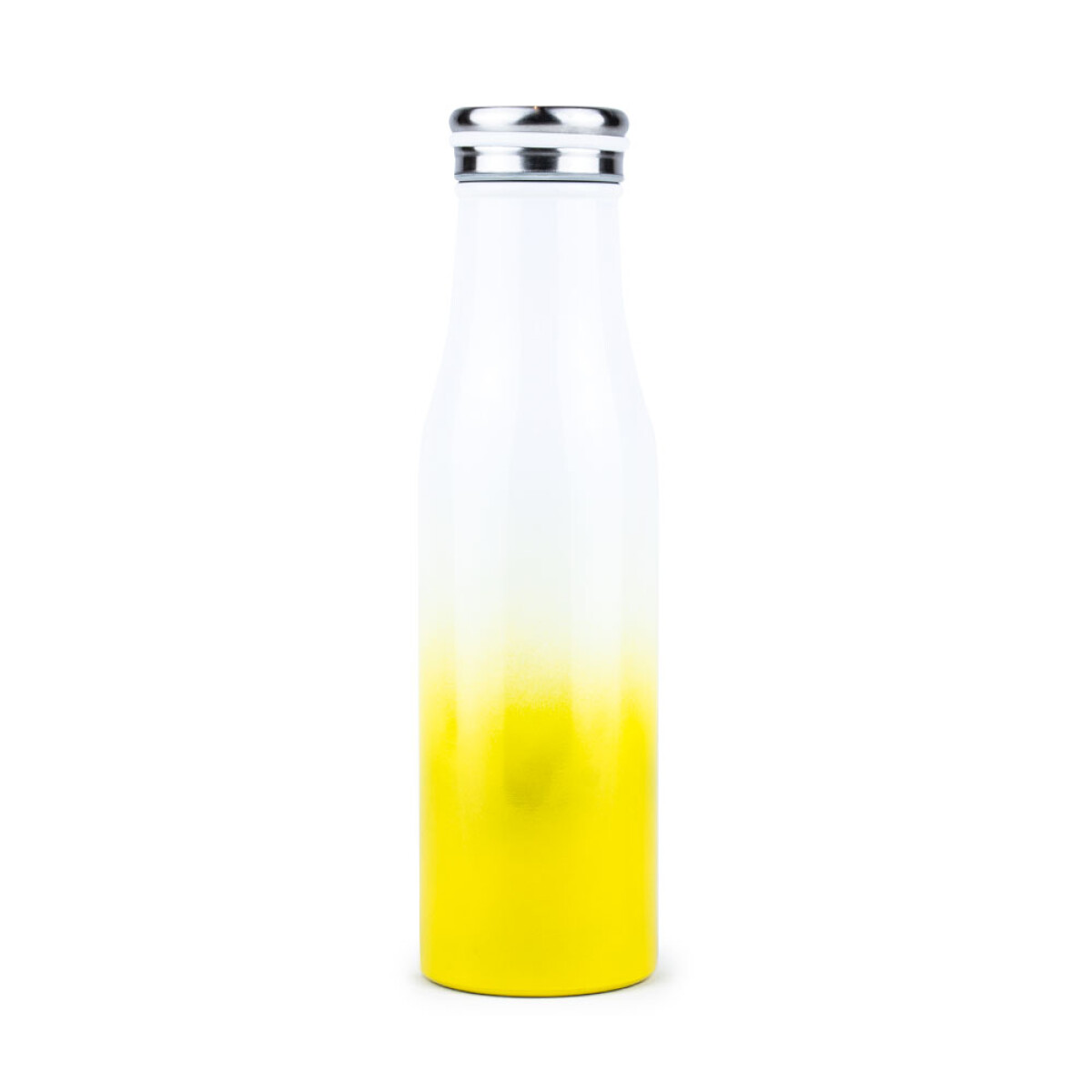 Botella Térmica Con Tapón Rosca Degradé - Blanca Y Amarilla 