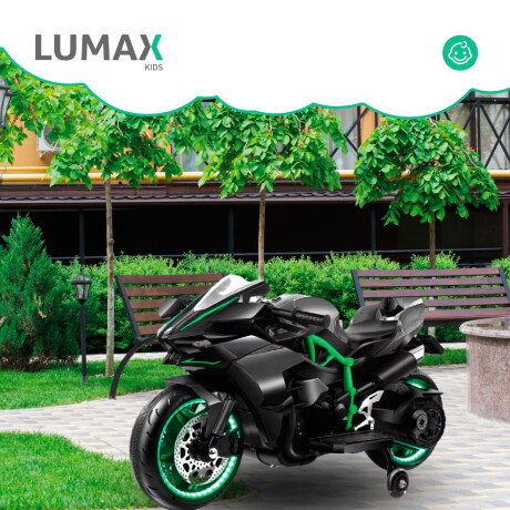 Moto a Batería Barry con ruedas luces música y usb Negro