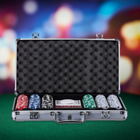 Maletín De Poker C/ Llave 300 Fichas Cartas Y Dados Jug013119