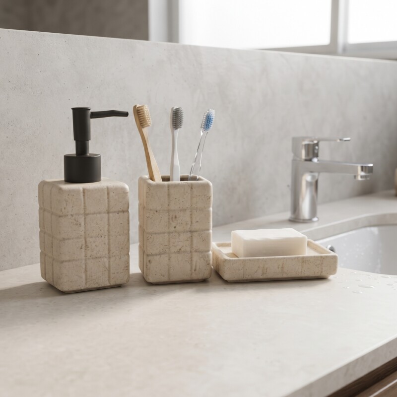 Set accesorios para baño cerámica Mosaico pintitas Set accesorios para baño cerámica Mosaico pintitas