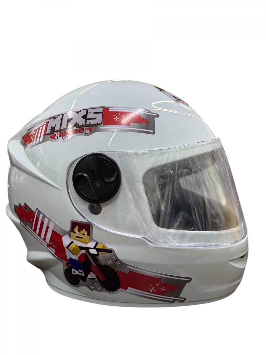 CASCO INTEGRAL NIÑO MIXS BLOCKS - BLANCO 