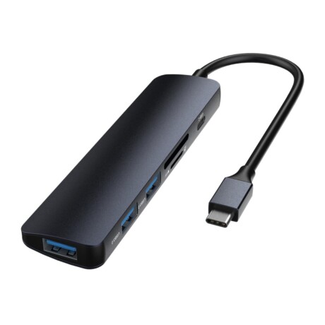 Port hub devia 5 in 1 type-c to usb3.0*3+pd+cardreader leopard Grey
