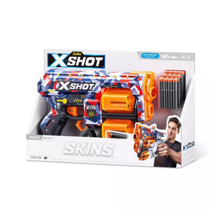 Pistola XShot Skins Dread Lanza C/ 12 Dardos Zuru Azul