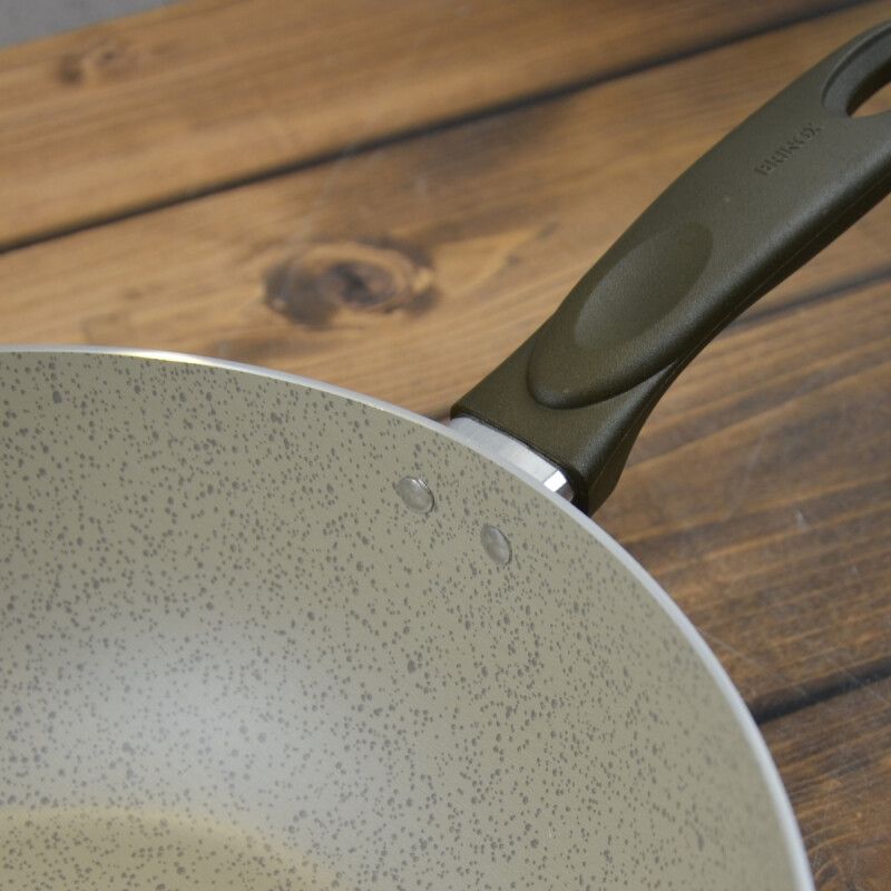 Wok 28x9cm aluminio antiadherente línea cerámica BEIGE