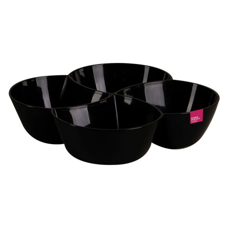 Copetinero Le Chef Redondo con 4 Divisiones 25x25x6Cm Negro