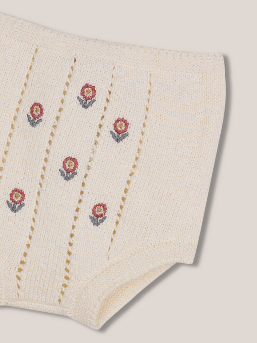 Bombacho Con Bordados Crudo