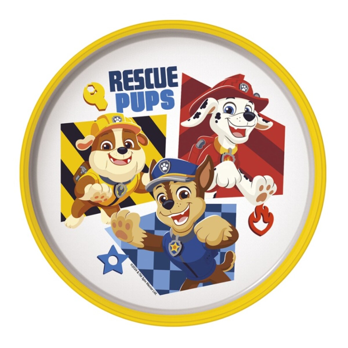 PLATO AMARILLO Y BLANCO PAW PATROL 