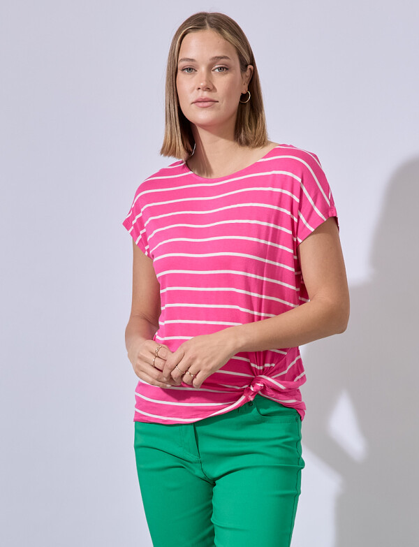 Remera Nudo MULTI/FUCSIA