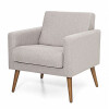 BUTACA RECTA - PATAS MADERA CLARA - TELA BEIGE BUTACA RECTA - PATAS MADERA CLARA - TELA BEIGE