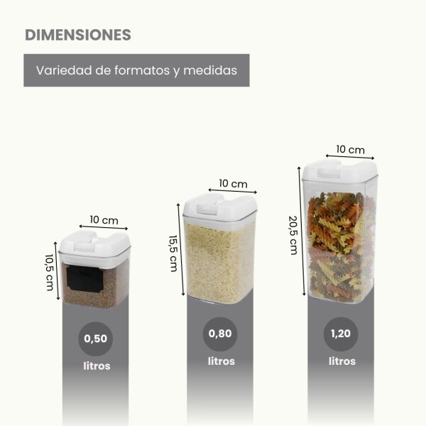 Juego X 6 Frasco Hermeticos Recipiente Organizador Contenedor Tarros Cocina Imback Color Blanco Juego X 6 Frasco Hermeticos Recipiente Organizador Contenedor Tarros Cocina Imback Color Blanco