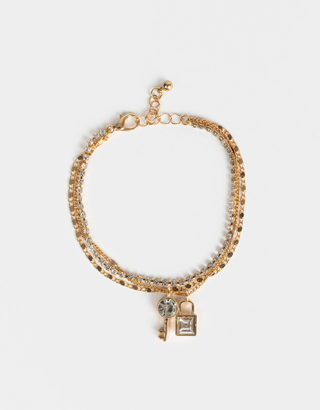 Pulseras Flexibles Con strass Pulseras Con Strass - Dorado