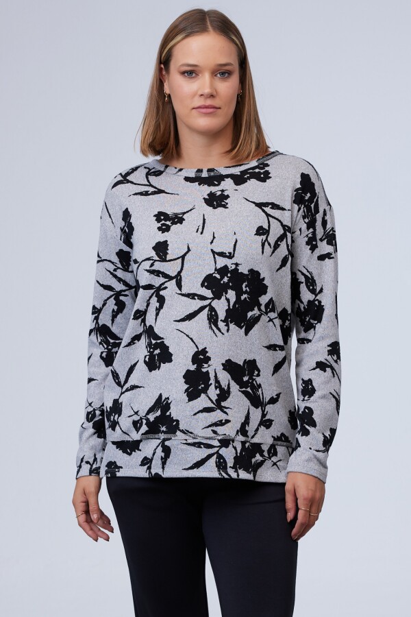 Buzo Soft Flores GRIS/MULTI