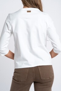 Remera Manga 3/4 Algodón Elastano Nacar