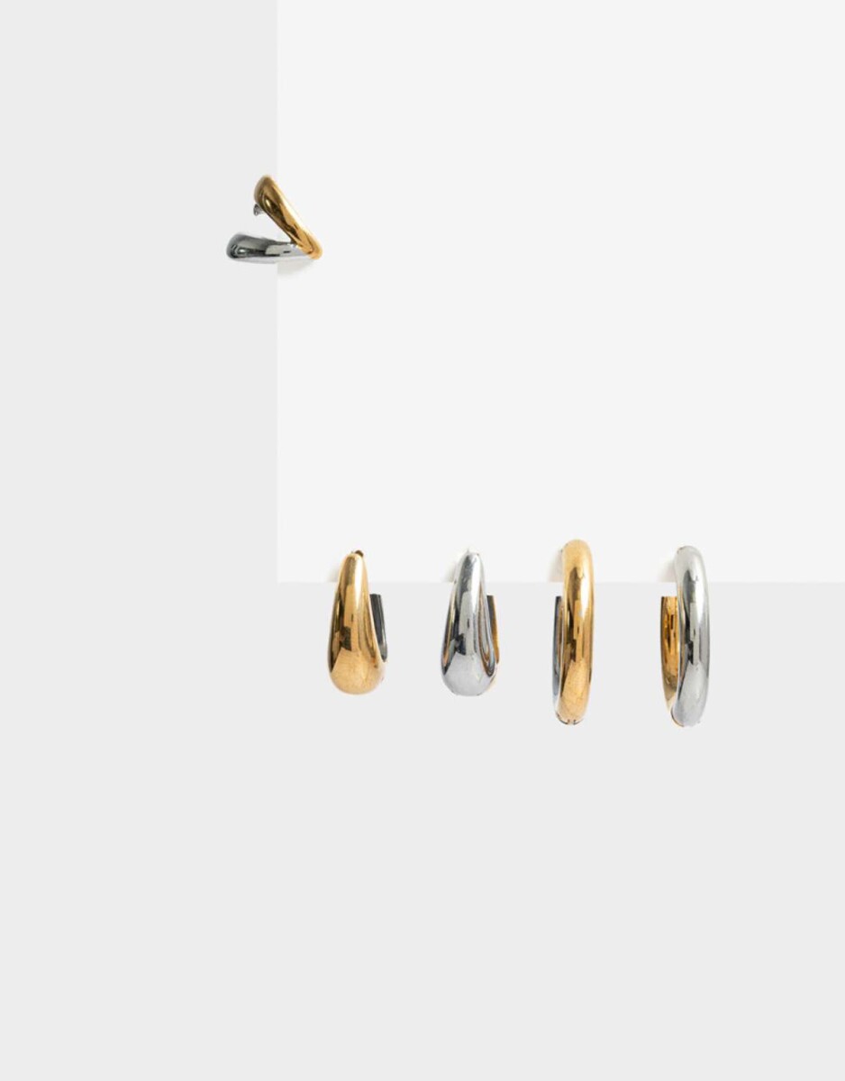 Set De Aros De Acero - Combinacion Bicolor 