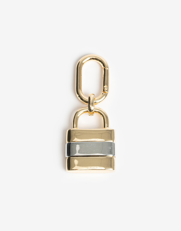 Llavero Metal Llavero Y Bag Charm De Candado - Combinacion Bicolor