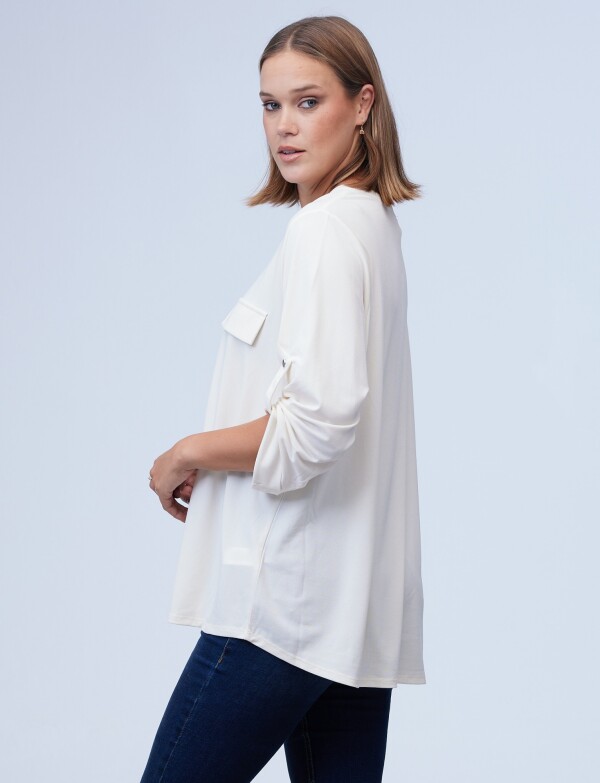 Blusa Oversize Zip CRUDO