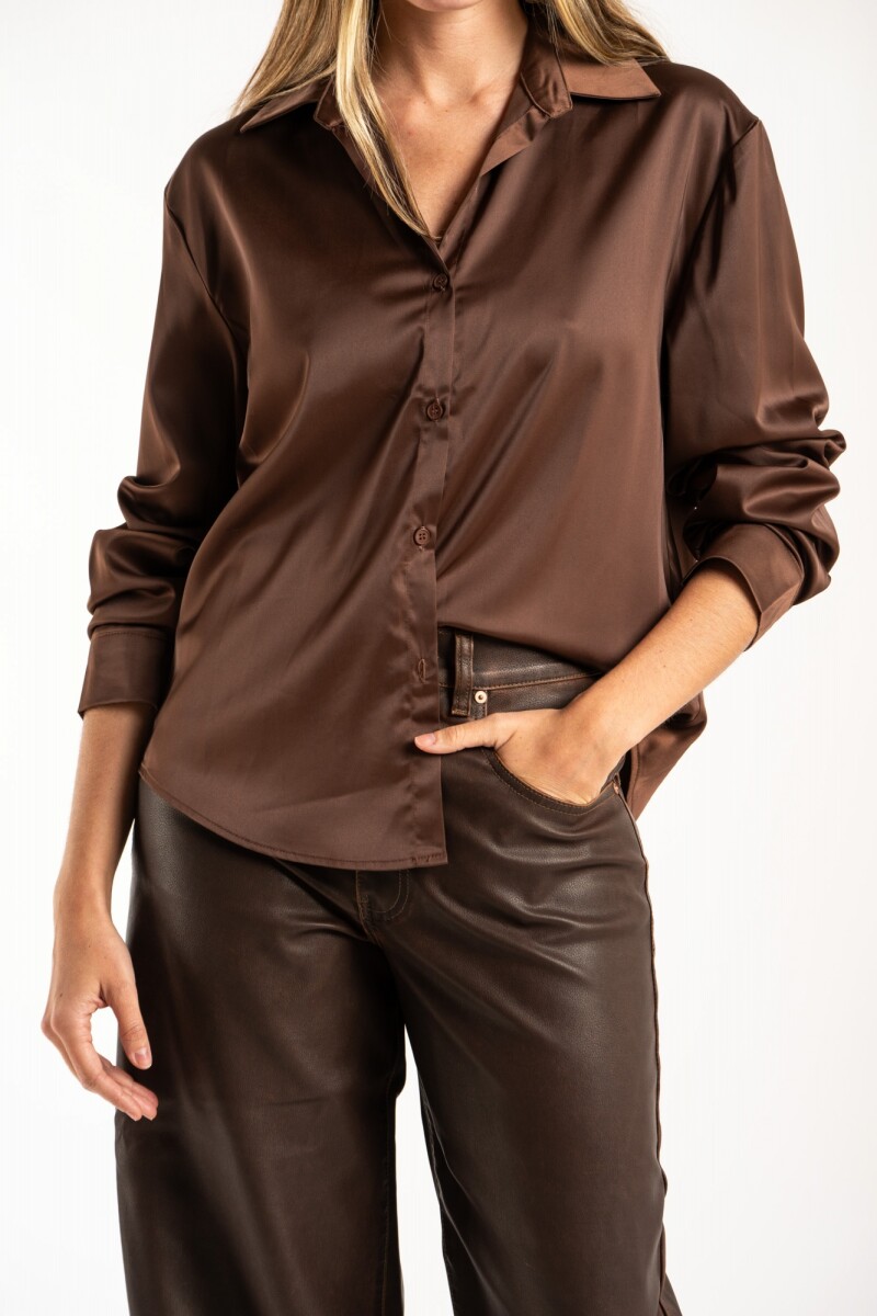 Camisa Saten Chocolate