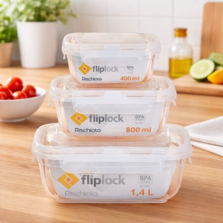 Set viandas Fliplock x 3 unidades Set viandas Fliplock x 3 unidades