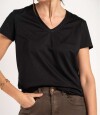 Remera Escote V Algodón Negro