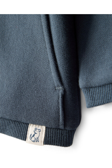 Campera de algodón con felpa, azul marino Sin color