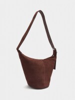 Bolso Bandolera De Piel Lisa burdeos