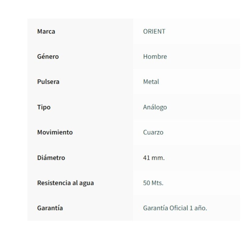 ORIENT Hombre RO1152 MBSS1171 S2SX plateadouniforme