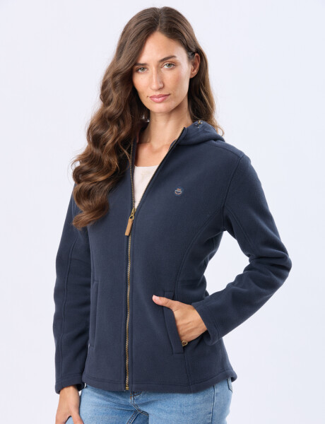 CAMPERA POLAR CON CAPUCHA Azul