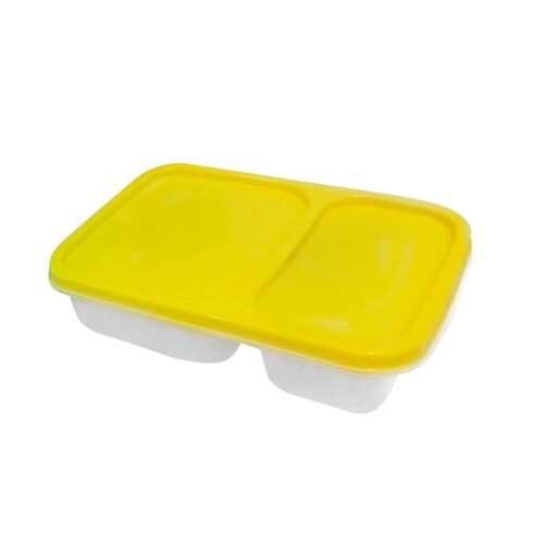 VIANDA RECTANGULAR 2 DIVISIONES JOLLY FRESHLIFE 0,8L AMARILLO