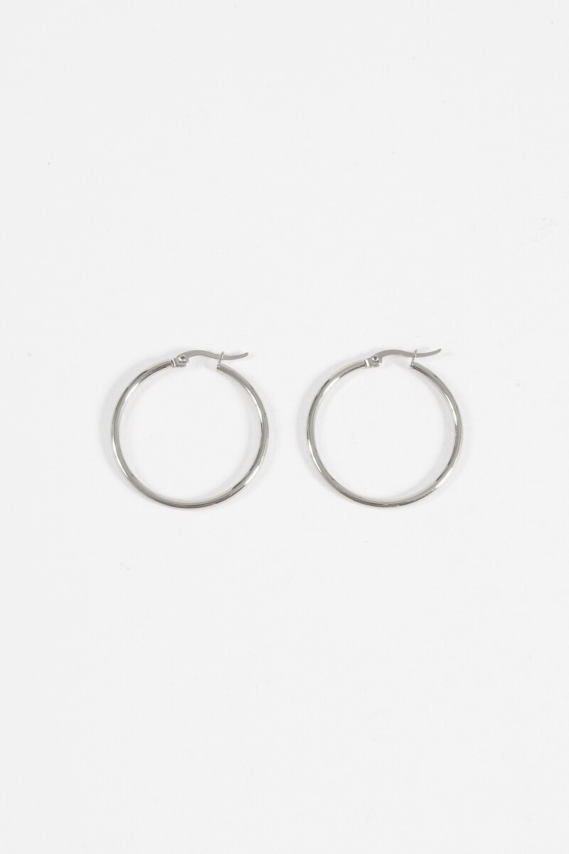 Aros acero large plateado