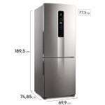 Refrigerador Frío Seco 527 Lts Inox S/D INVERTER<br /> Freezer abajo 194 Lts Gris