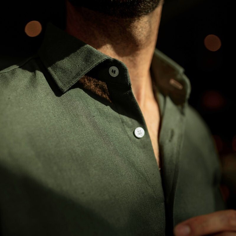 Camisa de lino Verde