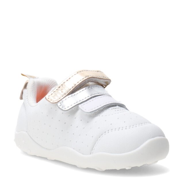 Championes Infantiles Bibi Fisioflex c/Velcros Blanco - Dorado - Plateado