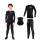Conjunto Deportivo Camiseta termica Calza Niños X3 Negro