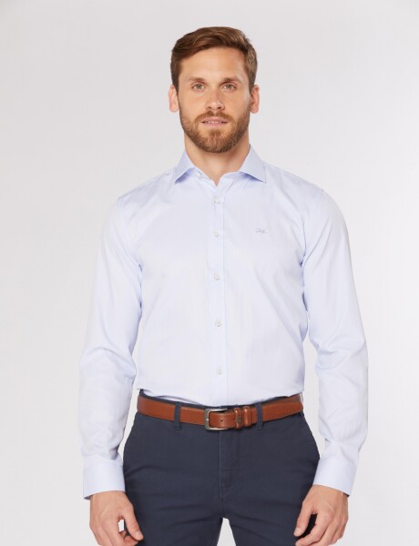 CAMISA DE VESTIR RAYADA Celeste