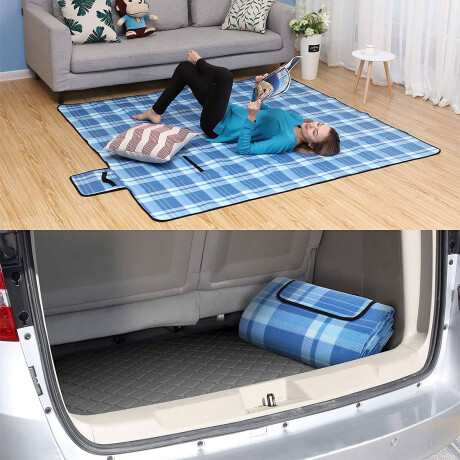 Manta Estera 2x2mt Aislante Térmico Camping Picnic Azul