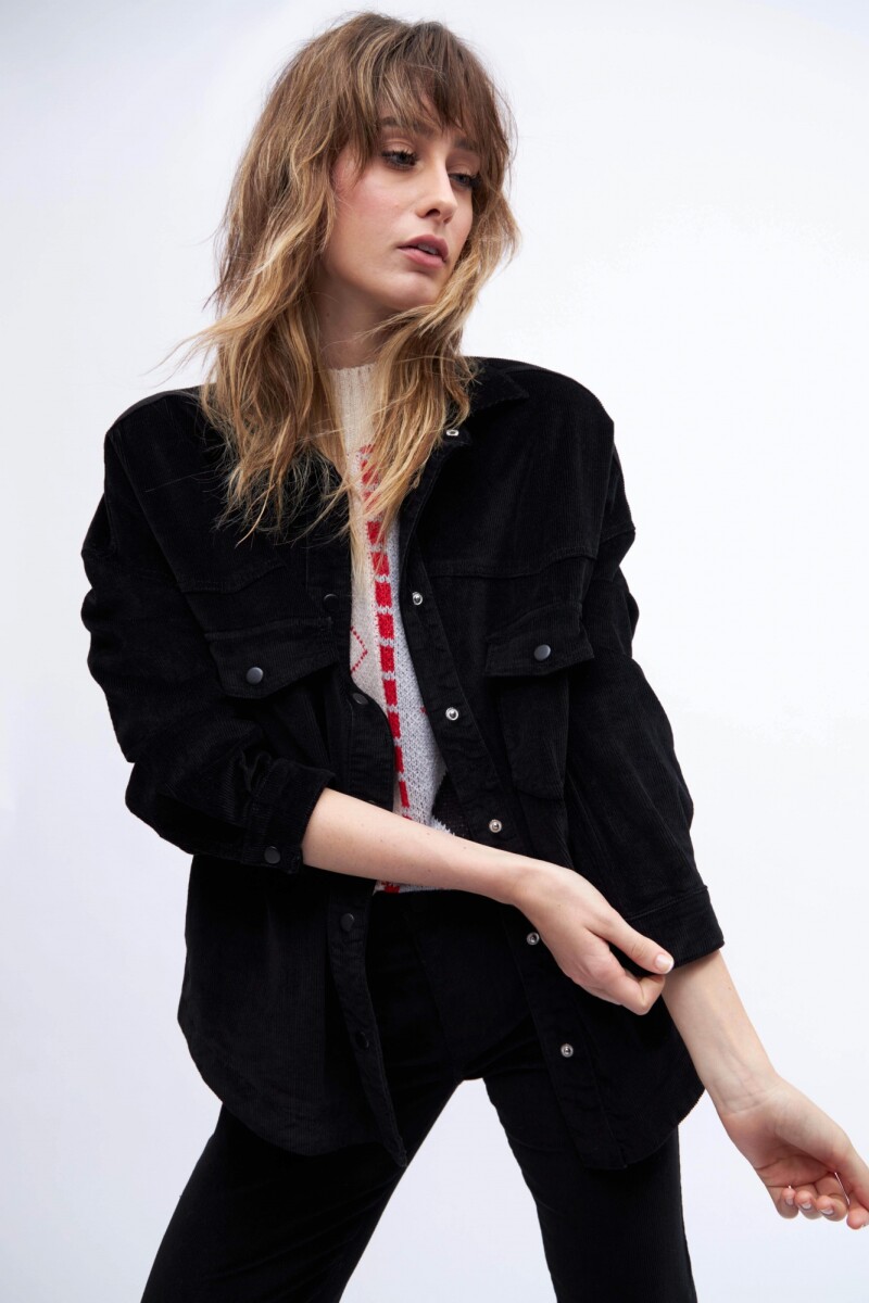 Sobrecamisa de pana negro
