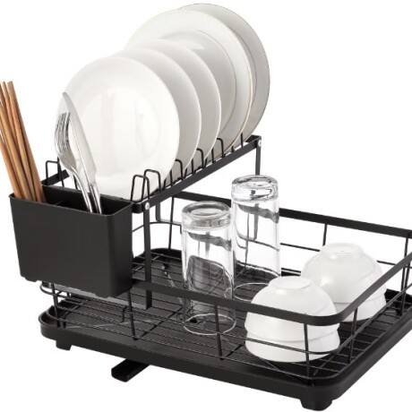 Escurridor de Platos 2 Niveles Metálico con Bandeja Plástica 42cm x 30cm x 25,5cm Escurridor de Platos 2 Niveles Metálico con Bandeja Plástica 42cm x 30cm x 25,5cm