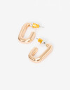 Aros Argollas Metal Aros Argolla De Metal Rectangular De La Línea Stay Golden. - Dorado