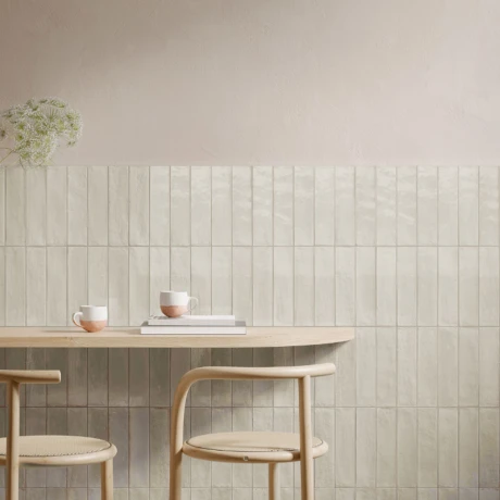 Porcelanato Tipo Brick Beige Brillo 6X24Cm Piso Pared GAMAS DE BEIGE