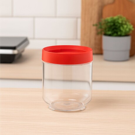 Frasco hermético plástico 600ml ROJO