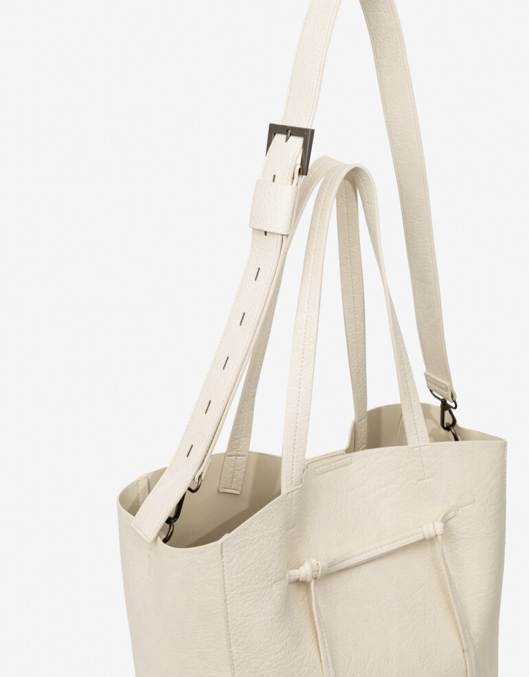 Shopper Shopper Con Bolso - Blanco Crudo