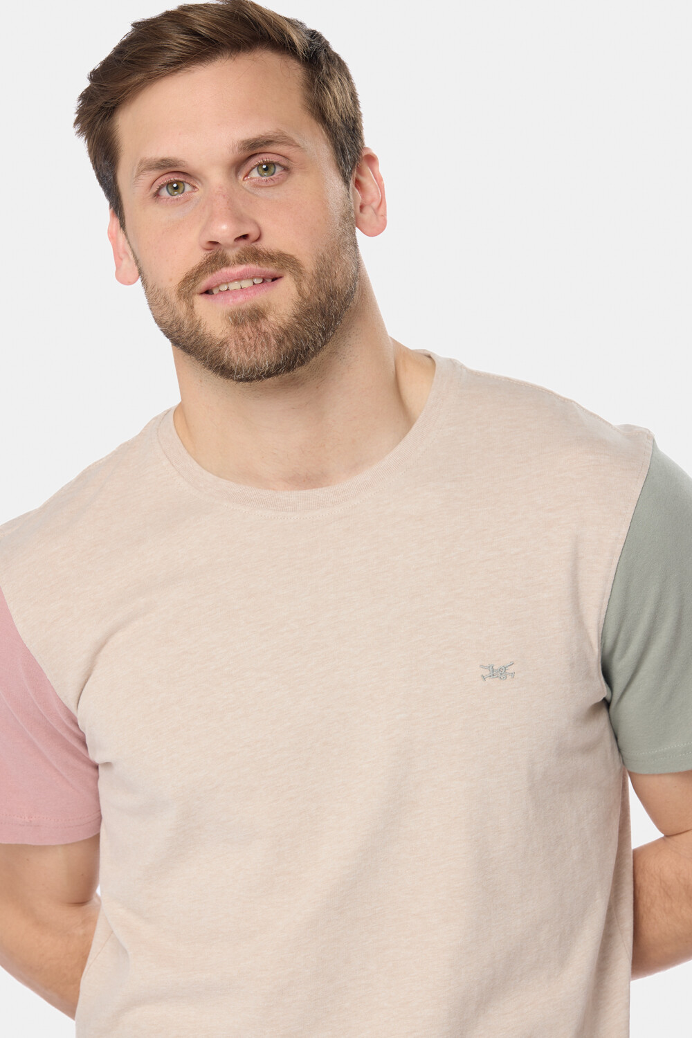REMERA LISA COMBINADA Beige