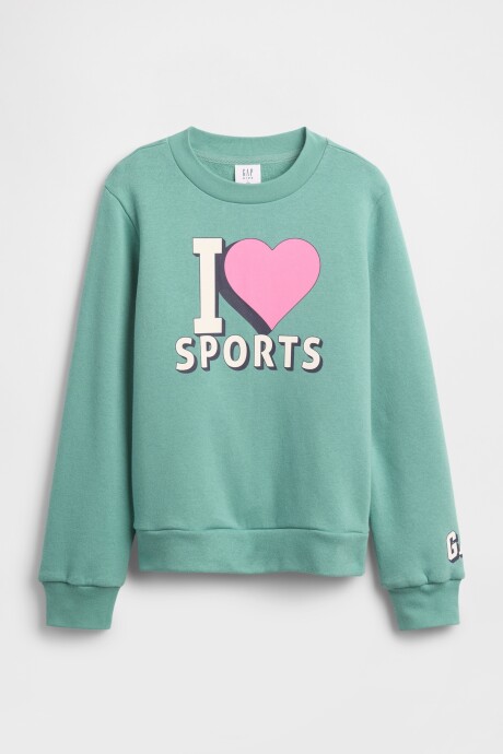 Buzo Deportivo Logo Gap Niña Turquoise Smoke 805