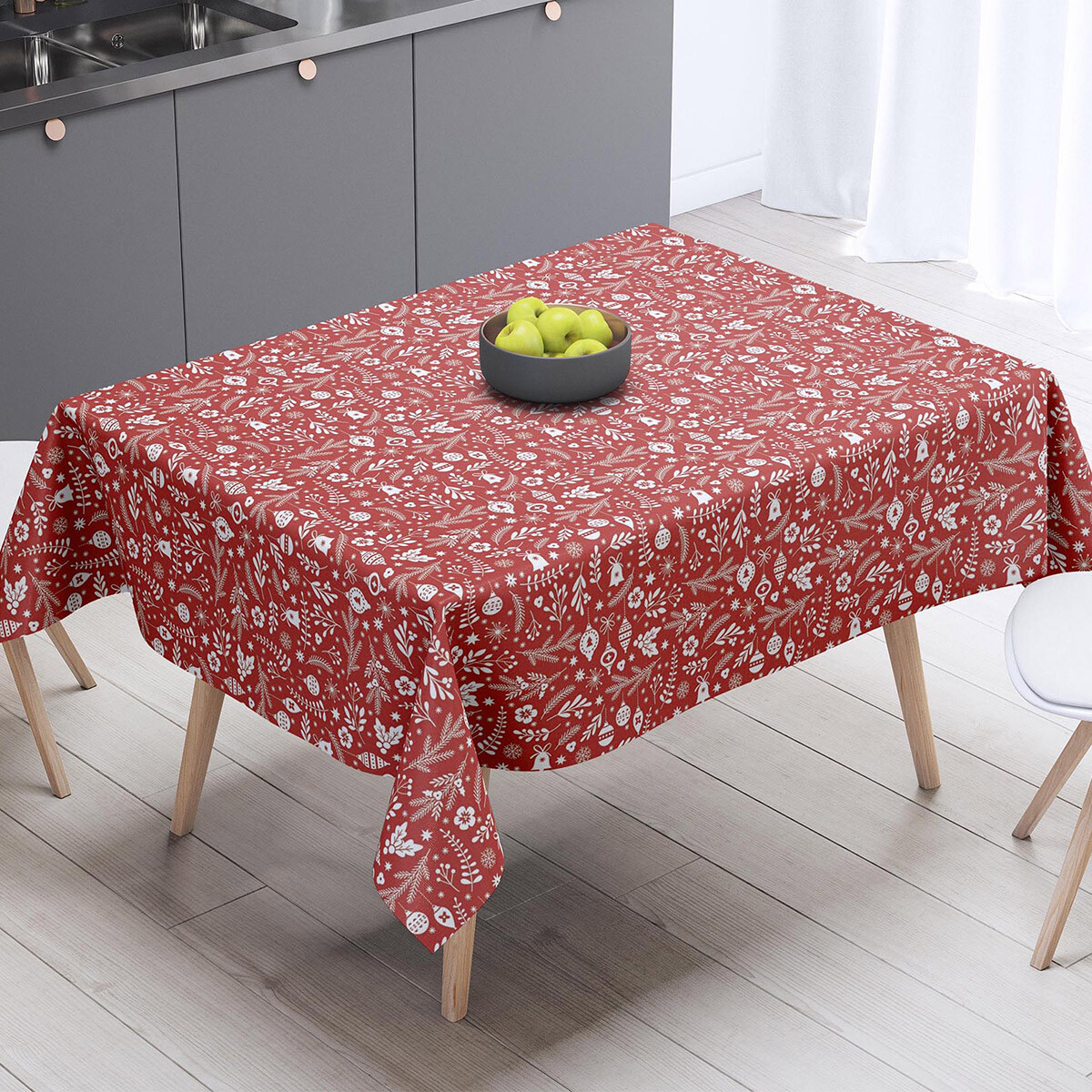 Mantel Rectangular Bukara Peva 140 x 260 cm - Navidad Figura Rojo 
